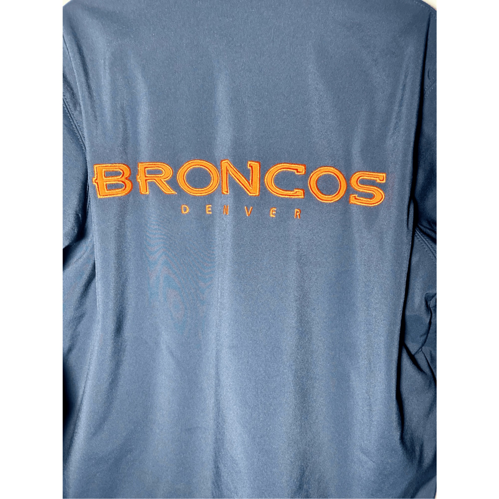 Denver Broncos NFL Full Zip Soft Shell Blue & Orange Embroidered Jacket Sz L - Picture 9 of 11
